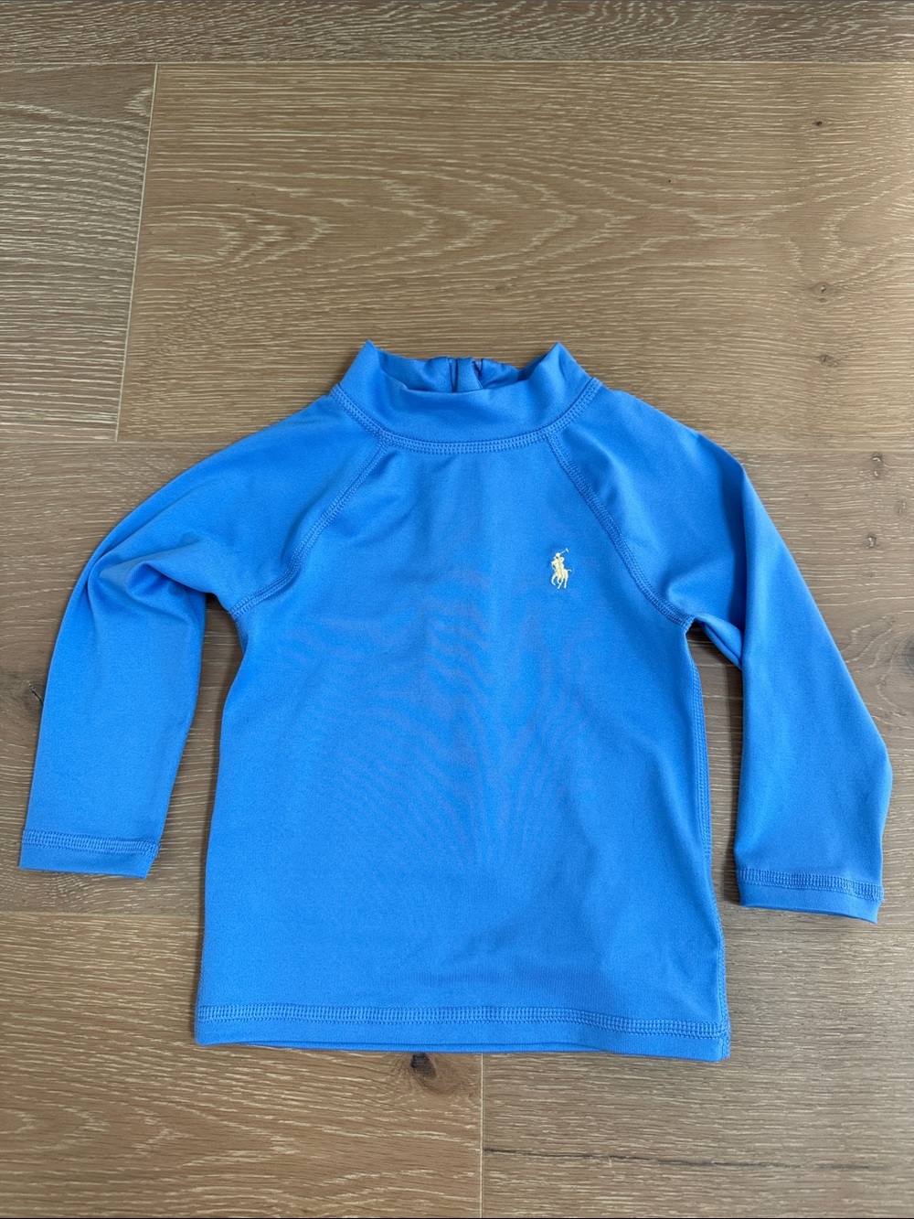 Ralph Lauren Bright Blue Long Sleeve Swim Top with Pony Logo 9-12m